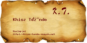 Khisz Tünde névjegykártya